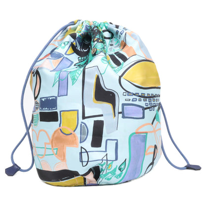 HERMES エルメス X刻印 モダニズムトロピカル ミュザルディーヌ ポション シルク 巾着 ポーチ