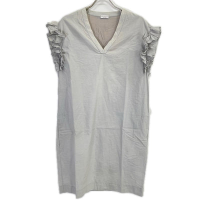 BRUNELLO CUCINELLI ブルネロクチネリ 18年 グレー 33TS001 モニーレ フリルスリーブ ワンピース ワンピース