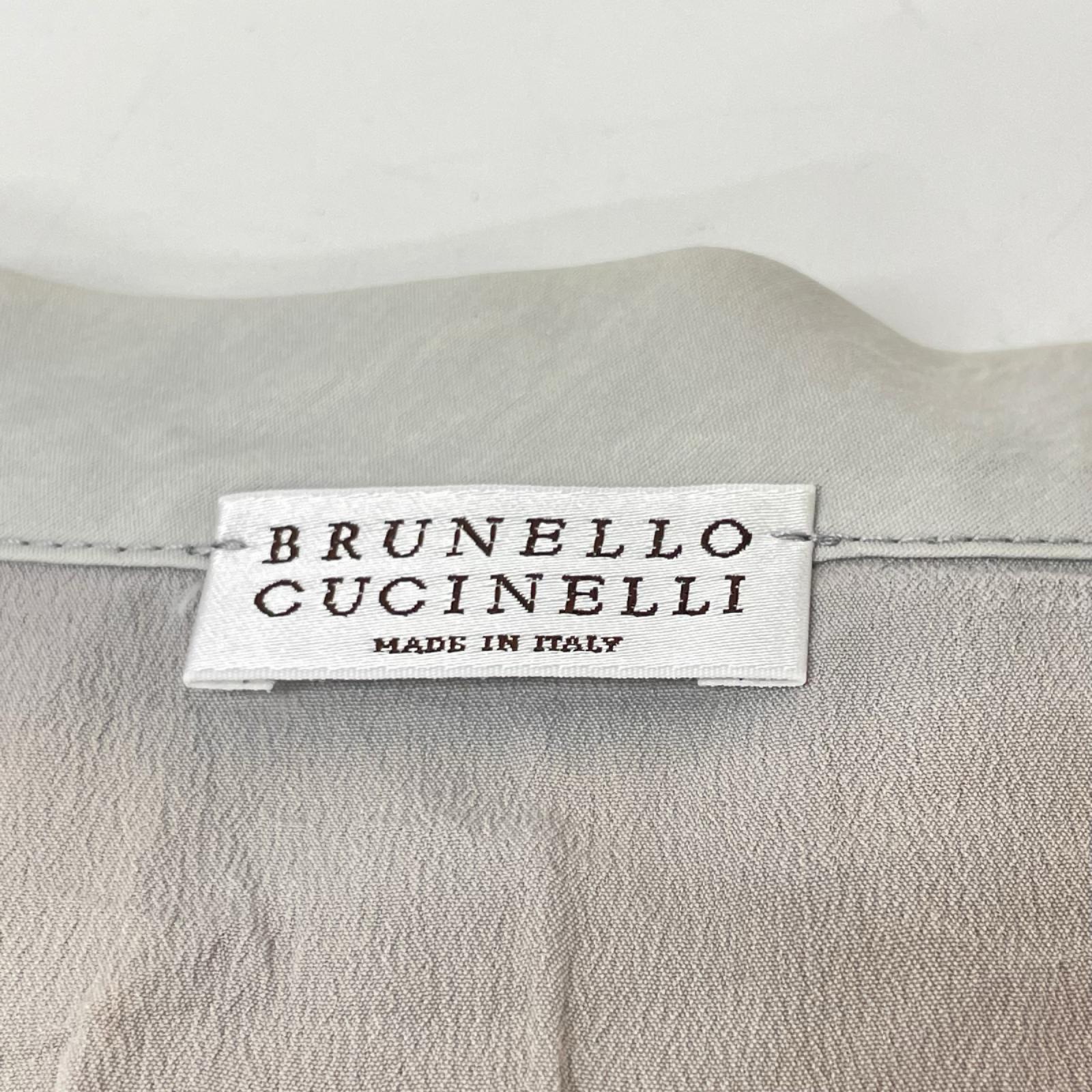 BRUNELLO CUCINELLI ブルネロクチネリ 18年 グレー 33TS001 モニーレ フリルスリーブ ワンピース ワンピース