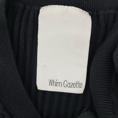 Whim Gazette ウィムガゼット WGZ1081610A0001 ブラック リブニット トップス スカートセット スーツ セットアップ