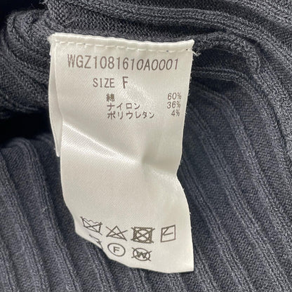Whim Gazette ウィムガゼット WGZ1081610A0001 ブラック リブニット トップス スカートセット スーツ セットアップ