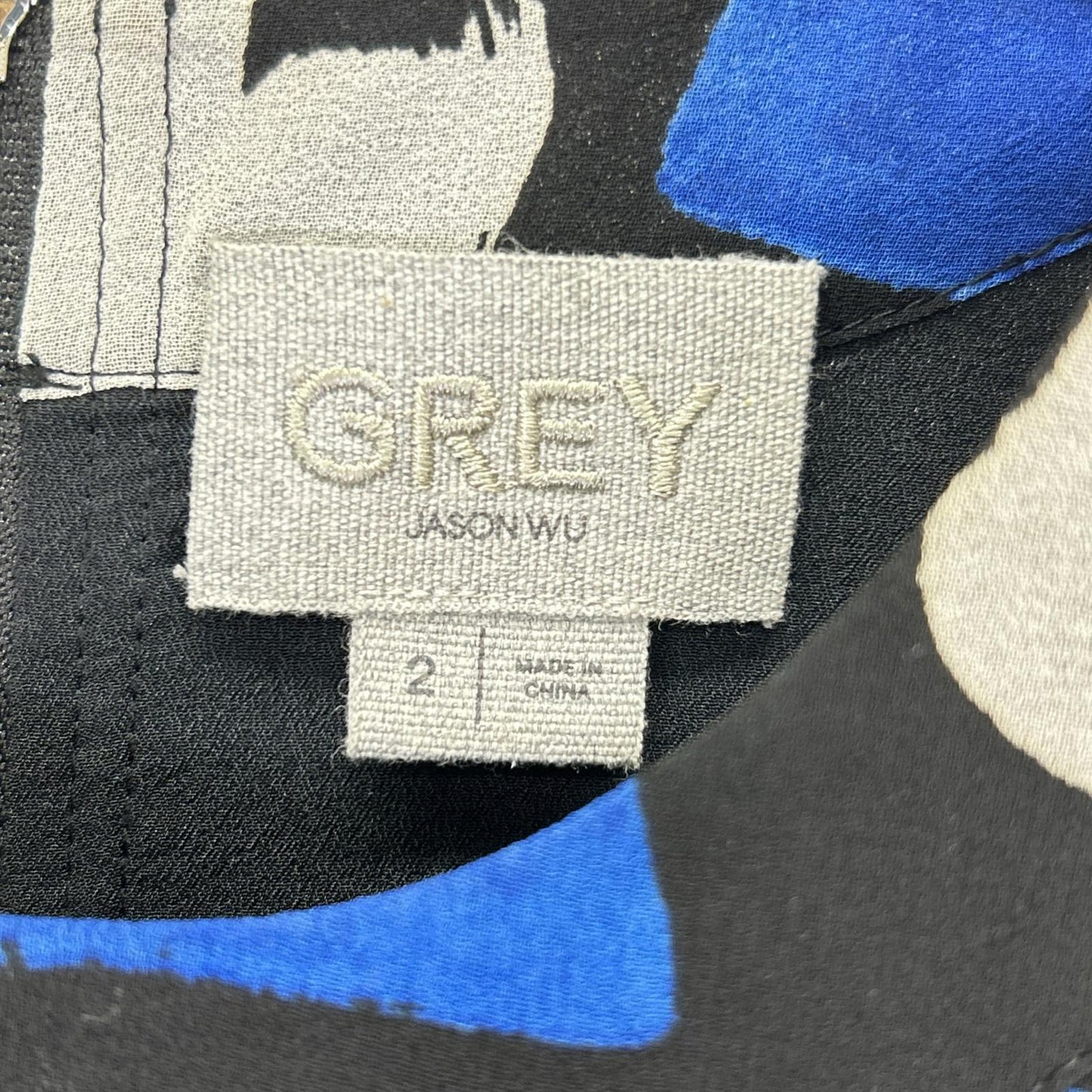 GREY JASON WU グレイ ジェイソン ウー GF16126OP ブラック×ブルー 総柄 ワンピース