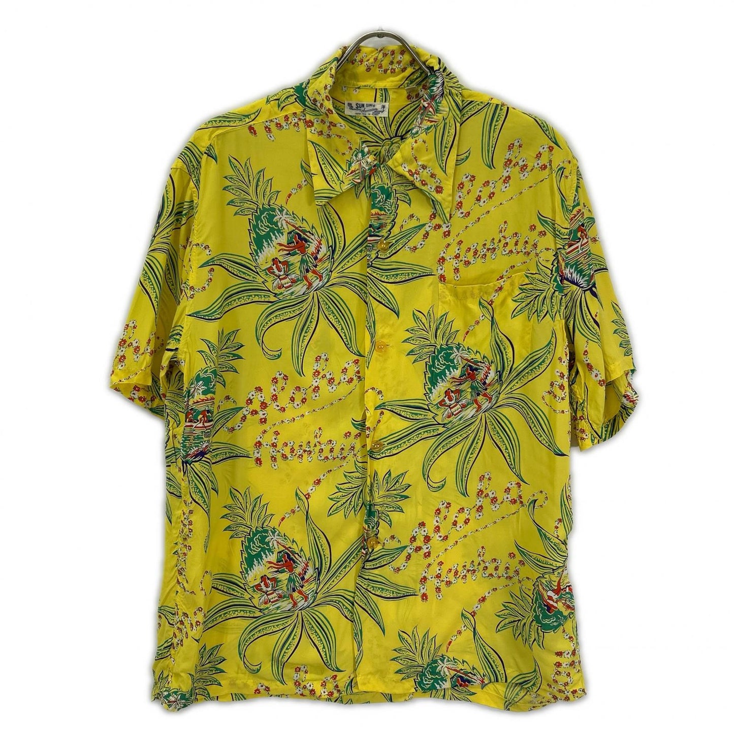 SUN SURF サンサーフ SS38312 イエロー レーヨン PINEAPPLE PASSION アロハシャツ トップス