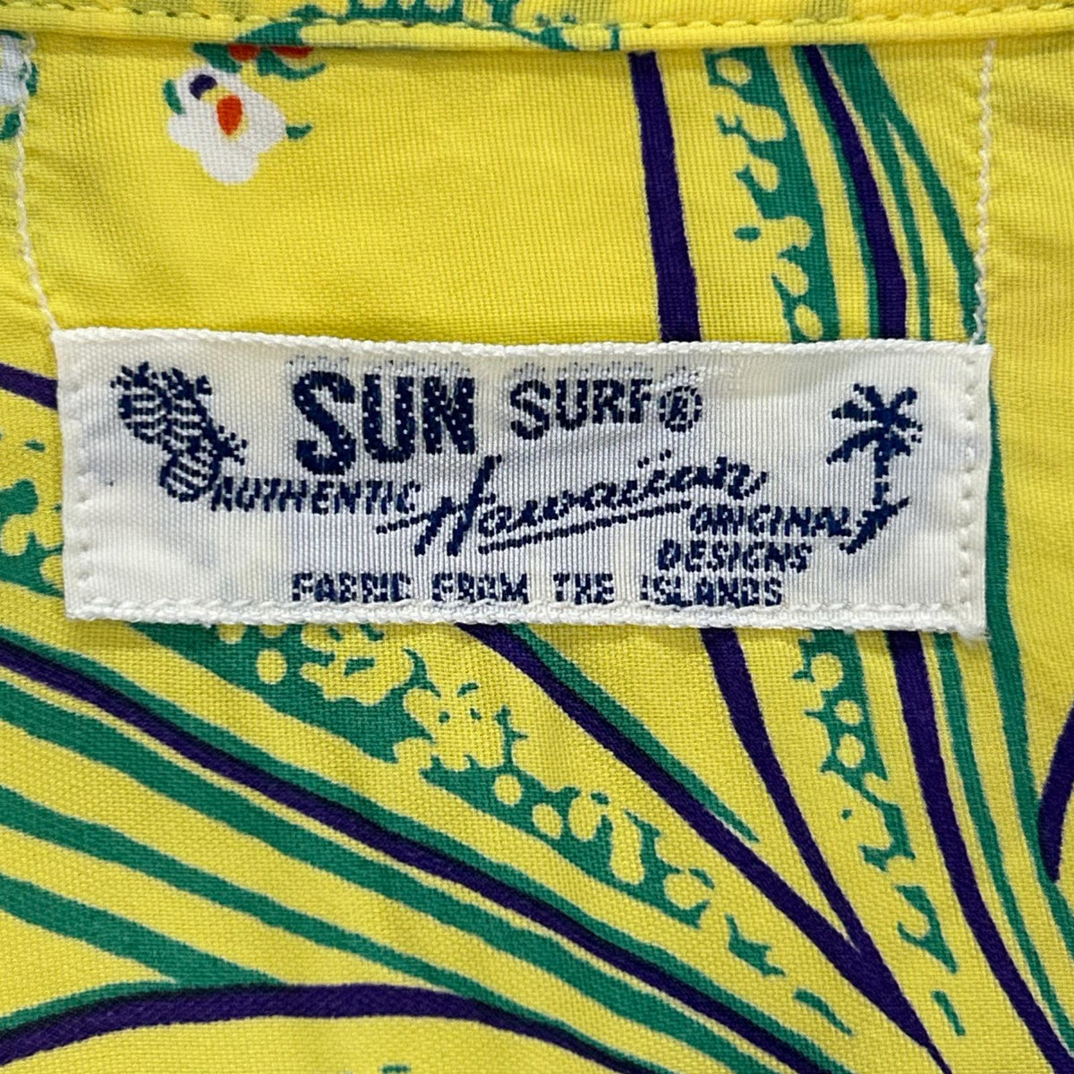 SUN SURF サンサーフ SS38312 イエロー レーヨン PINEAPPLE PASSION アロハシャツ トップス