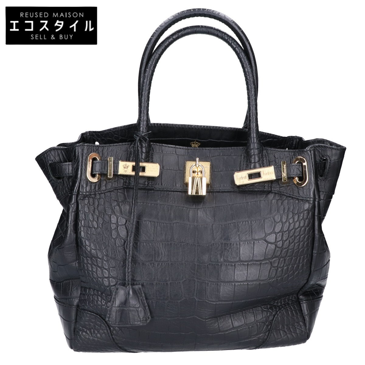 A.D.M.J. Accessoires De Mademoiselle ADMJ クロコ型押しレザー トートバッグ