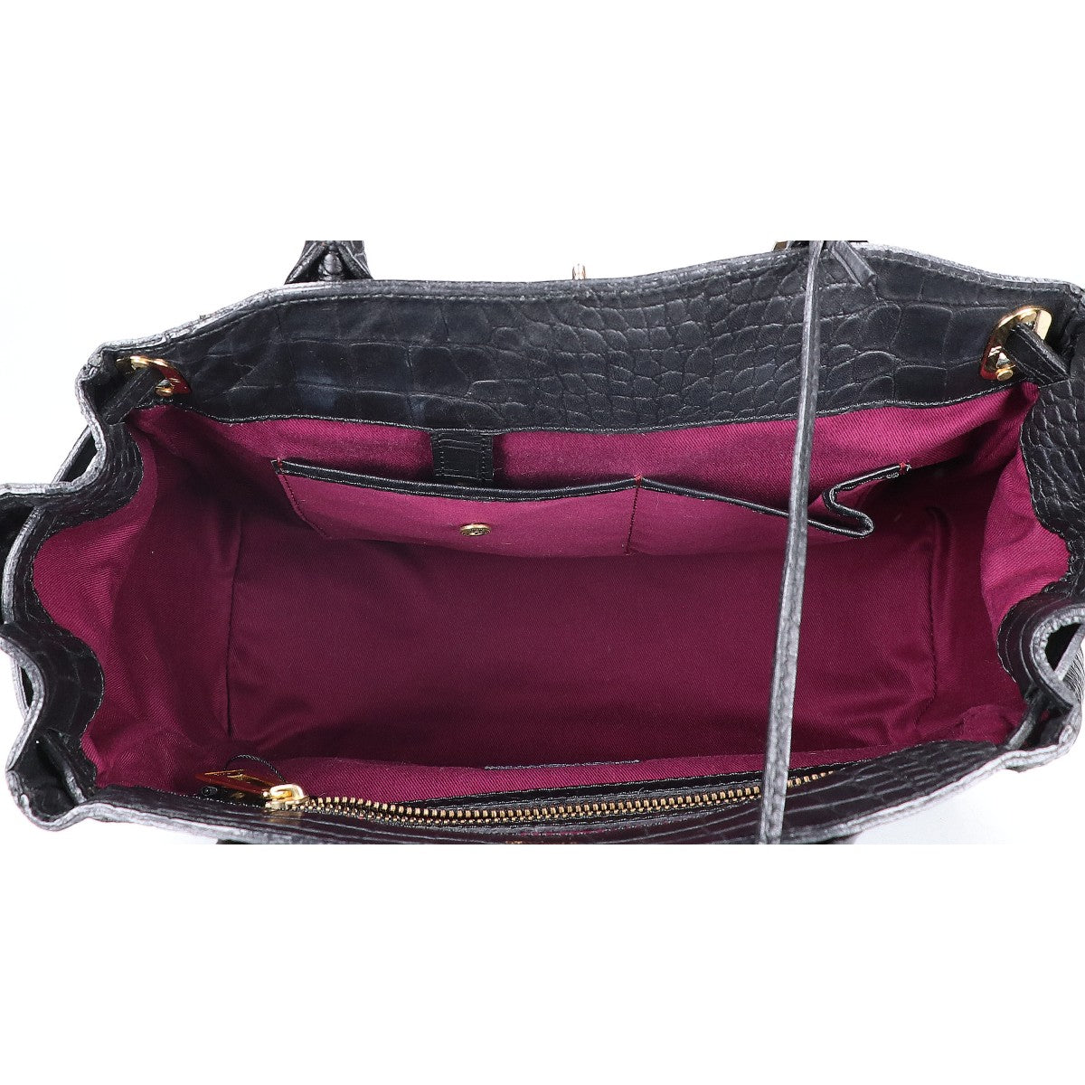 A.D.M.J. Accessoires De Mademoiselle ADMJ クロコ型押しレザー トートバッグ