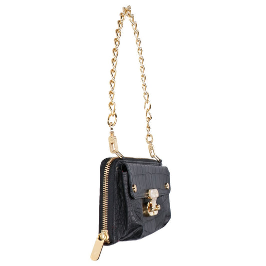 A.D.M.J. Accessoires De Mademoiselle ADMJ 【新品同様】型押しレザー チェーン ウォレットバッグ 長財布（小銭入れあり）