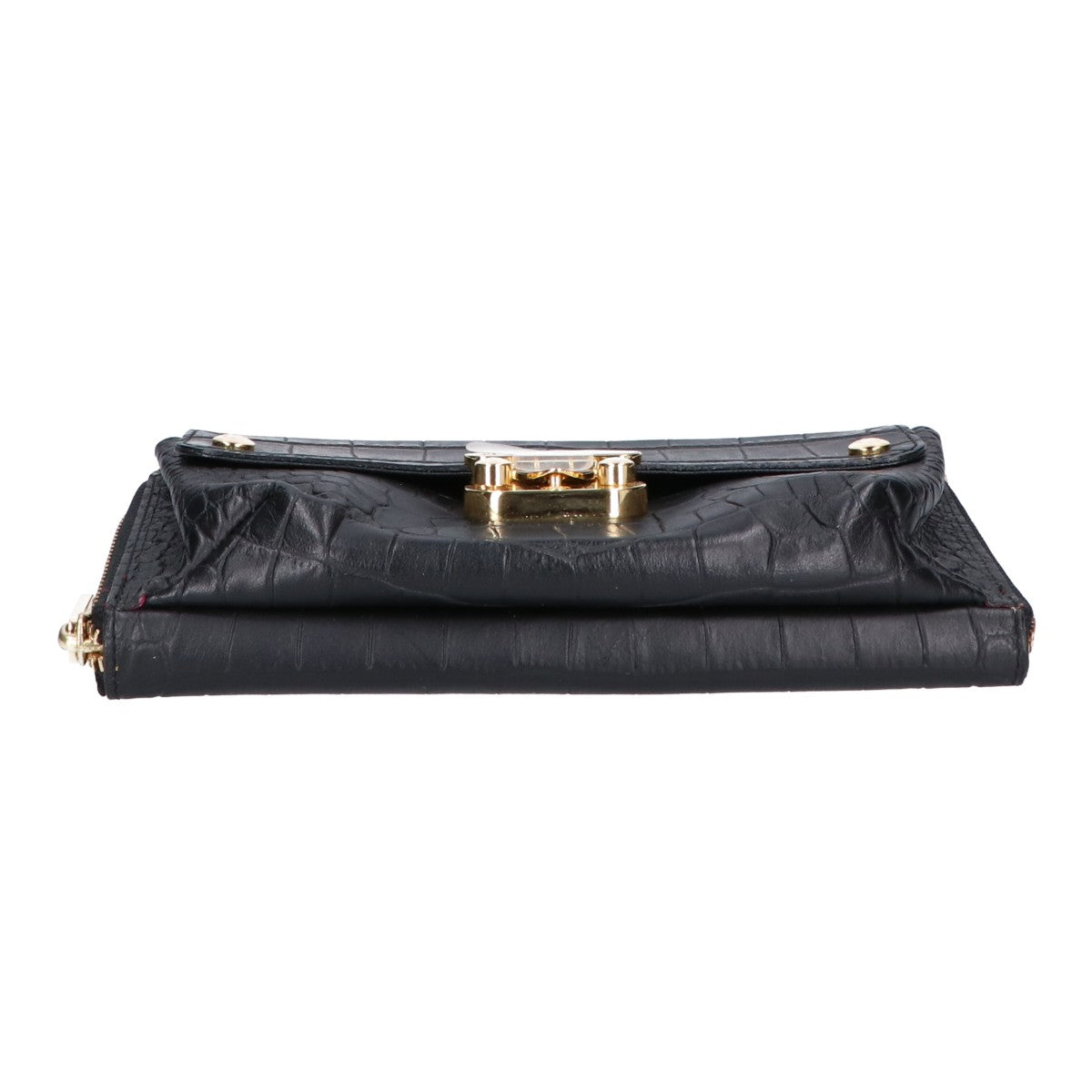 A.D.M.J. Accessoires De Mademoiselle ADMJ 【新品同様】型押しレザー チェーン ウォレットバッグ 長財布（小銭入れあり）