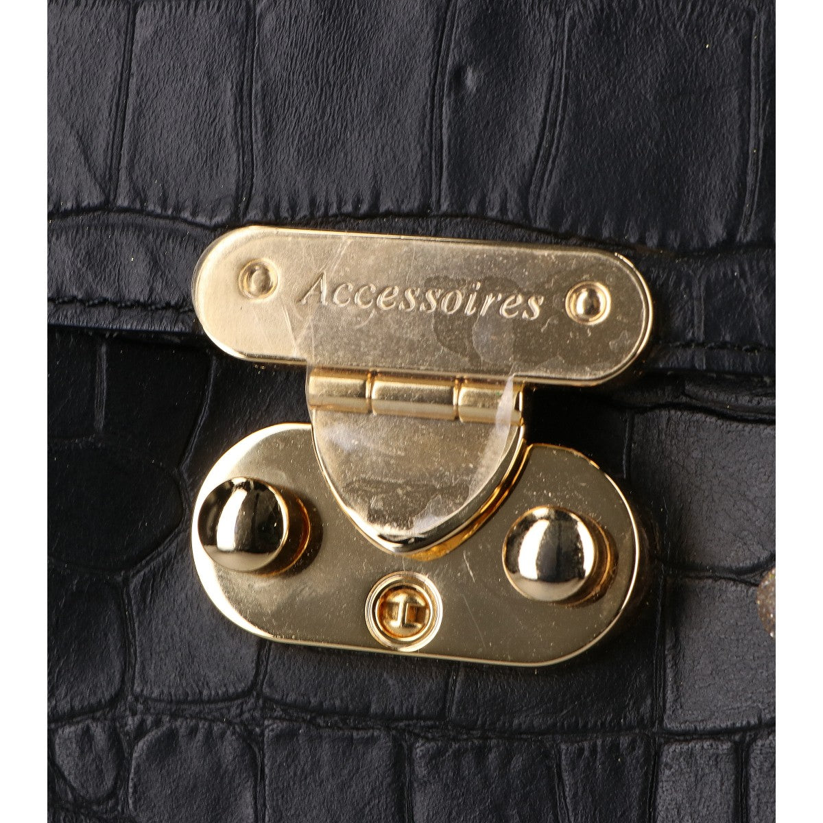 A.D.M.J. Accessoires De Mademoiselle ADMJ 【新品同様】型押しレザー チェーン ウォレットバッグ 長財布（小銭入れあり）