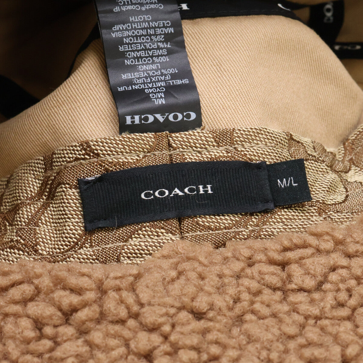 COACH コーチ 【美品】CY049 シェルパ バケット ハット 帽子