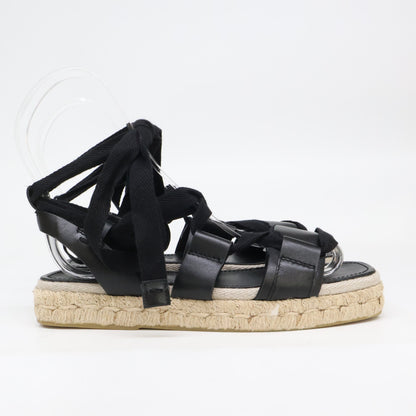 Max Mara マックスマーラ 【美品】Elide2 レザー アンクルストラップ エスパドリーユ サンダル シューズ