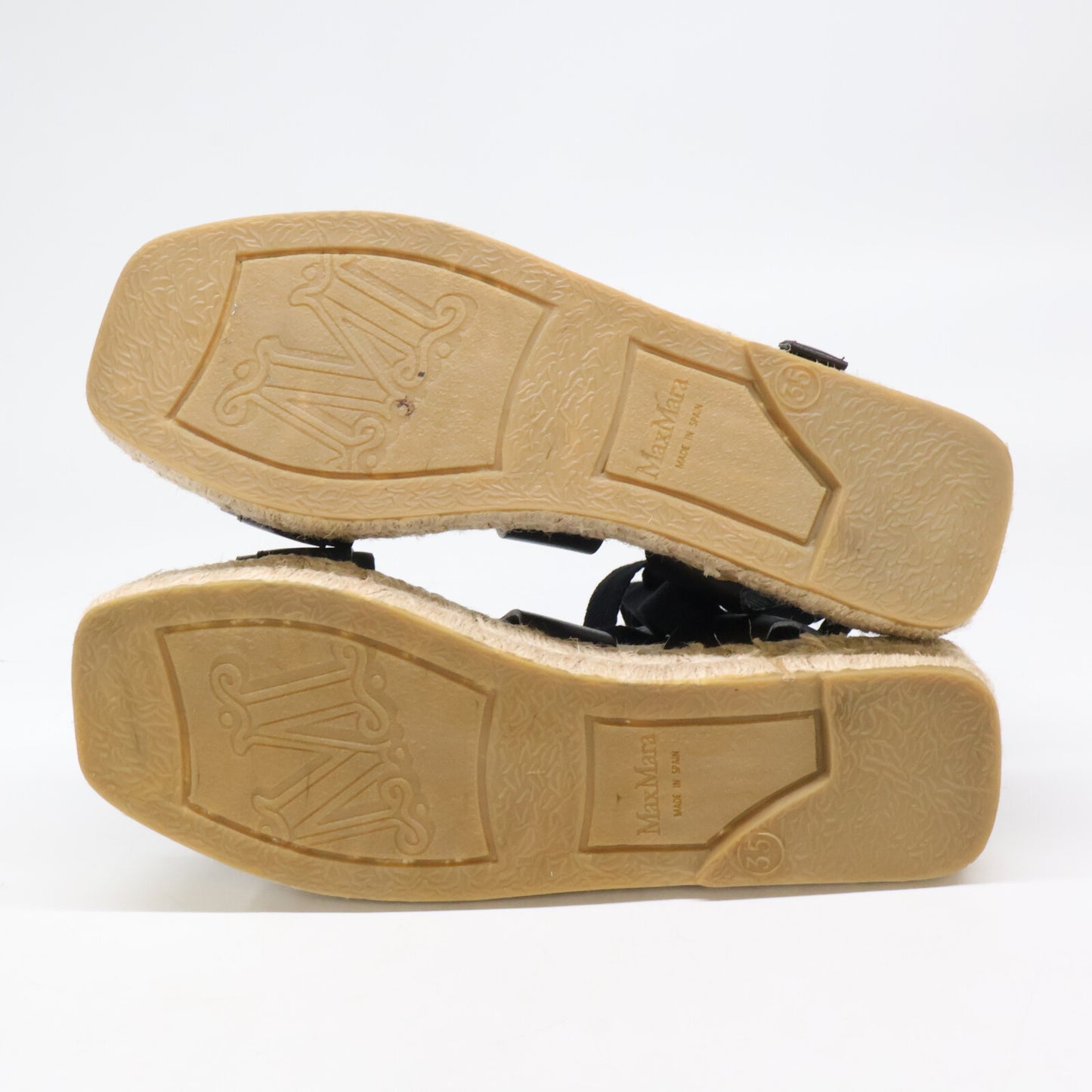 Max Mara マックスマーラ 【美品】Elide2 レザー アンクルストラップ エスパドリーユ サンダル シューズ