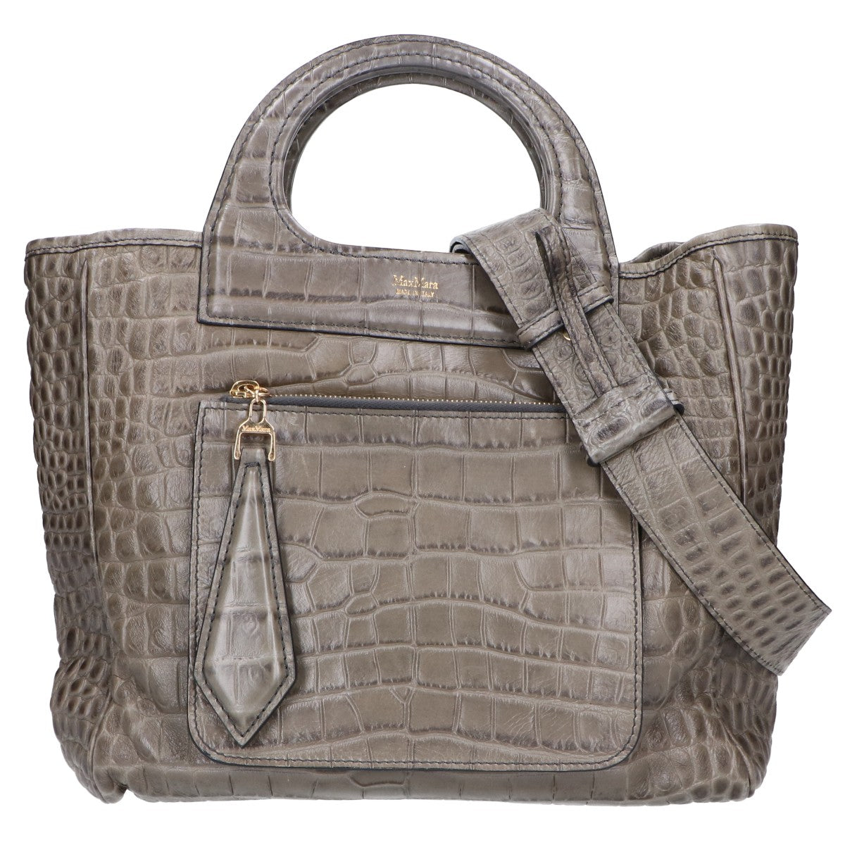 Max Mara マックスマーラ 14-51-63593 型押しレザー 2WAY トートバッグ