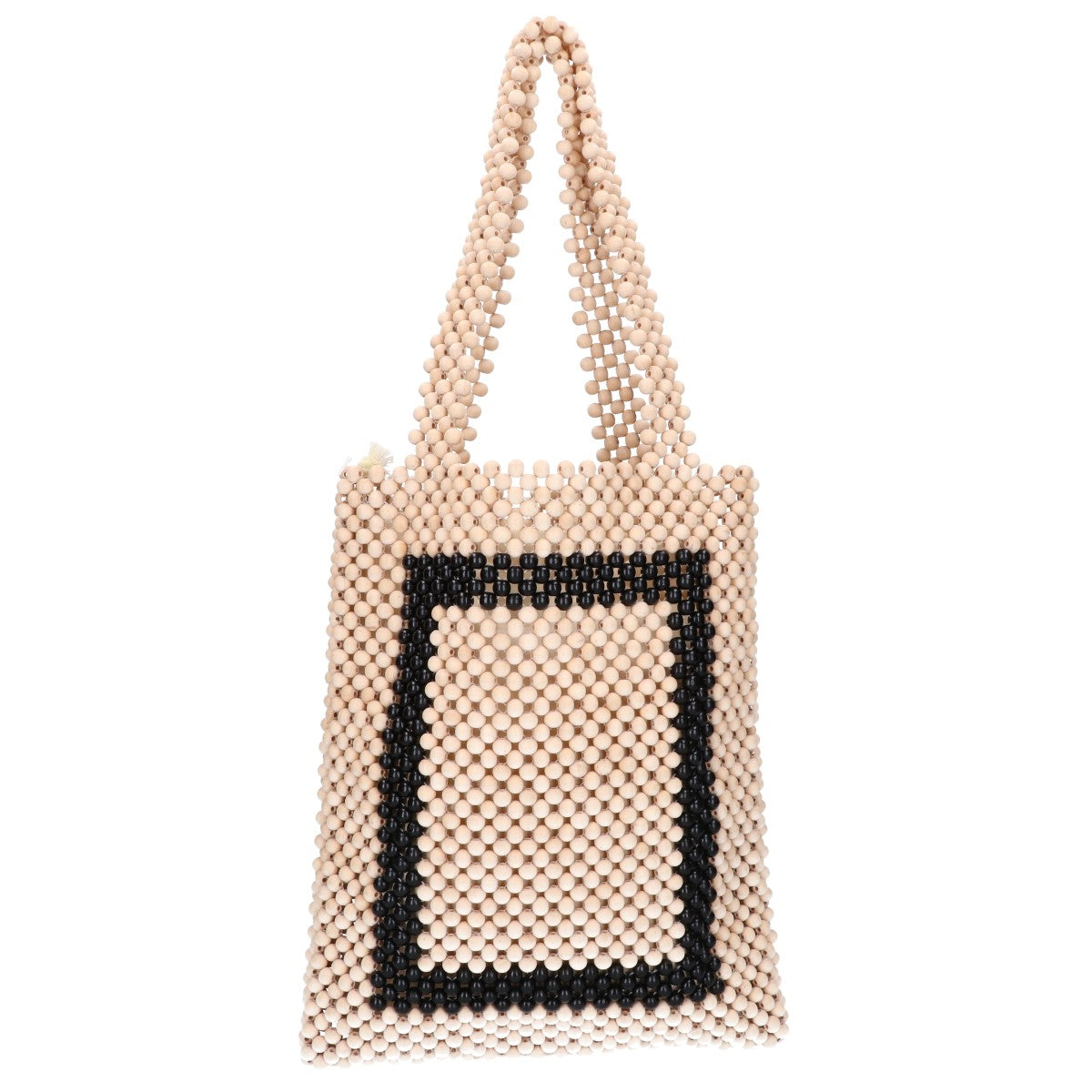 MARINA RINALDI マリナリナルディ 【美品】ウッドビーズ 手編み トートバッグ
