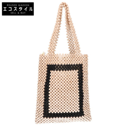 MARINA RINALDI マリナリナルディ 【美品】ウッドビーズ 手編み トートバッグ