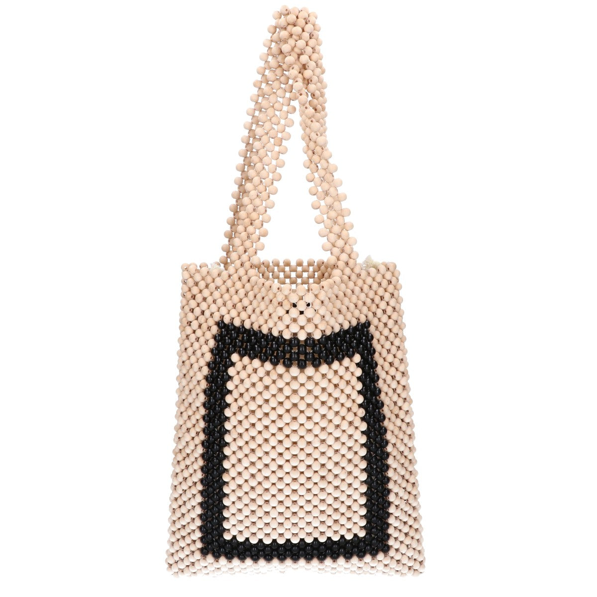 MARINA RINALDI マリナリナルディ 【美品】ウッドビーズ 手編み トートバッグ