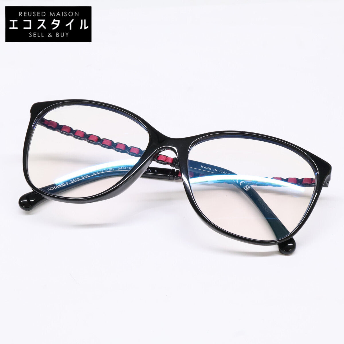 CHANEL シャネル 3408-S-A c.1711/SB ブルーライトカット スクエアシェイプ アイウェア 眼鏡