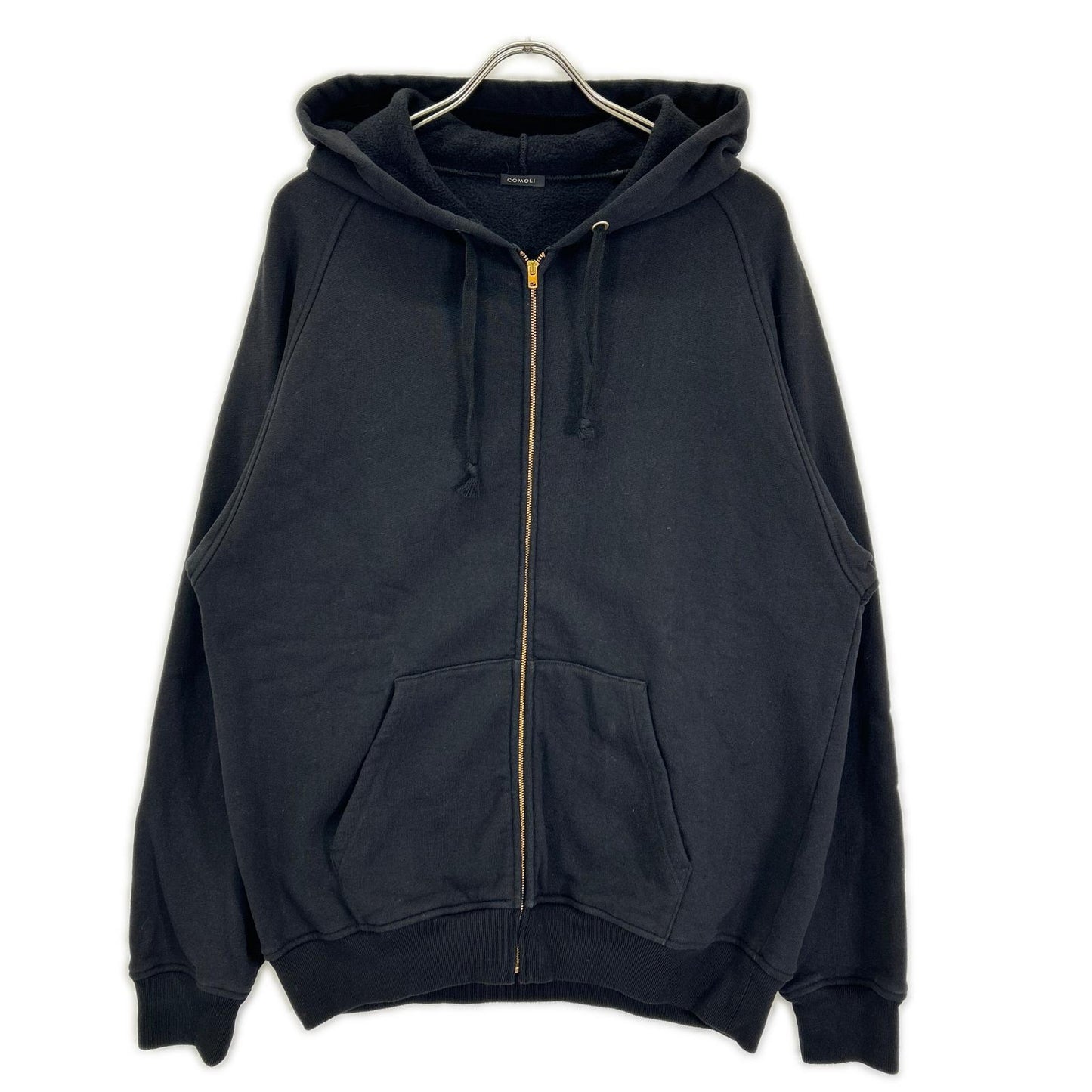COMOLI コモリ 26SS D01-05001 ブラック コットン裏毛 ジップパーカ トップス