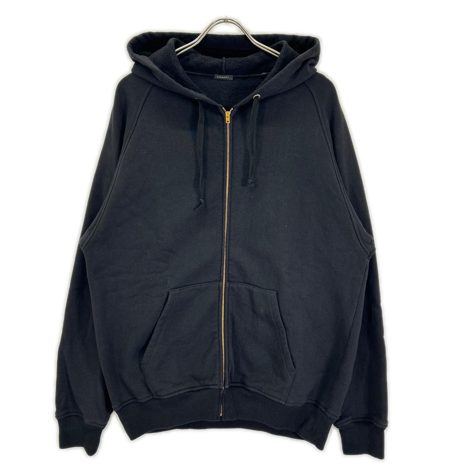 COMOLI コモリ 26SS D01-05001 ブラック コットン裏毛 ジップパーカ トップス