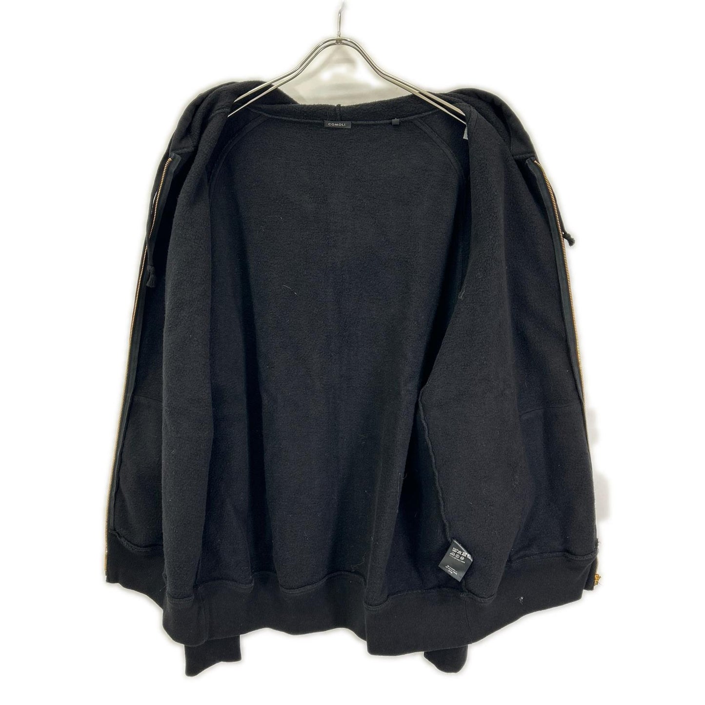 COMOLI コモリ 26SS D01-05001 ブラック コットン裏毛 ジップパーカ トップス