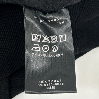 COMOLI コモリ 26SS D01-05001 ブラック コットン裏毛 ジップパーカ トップス