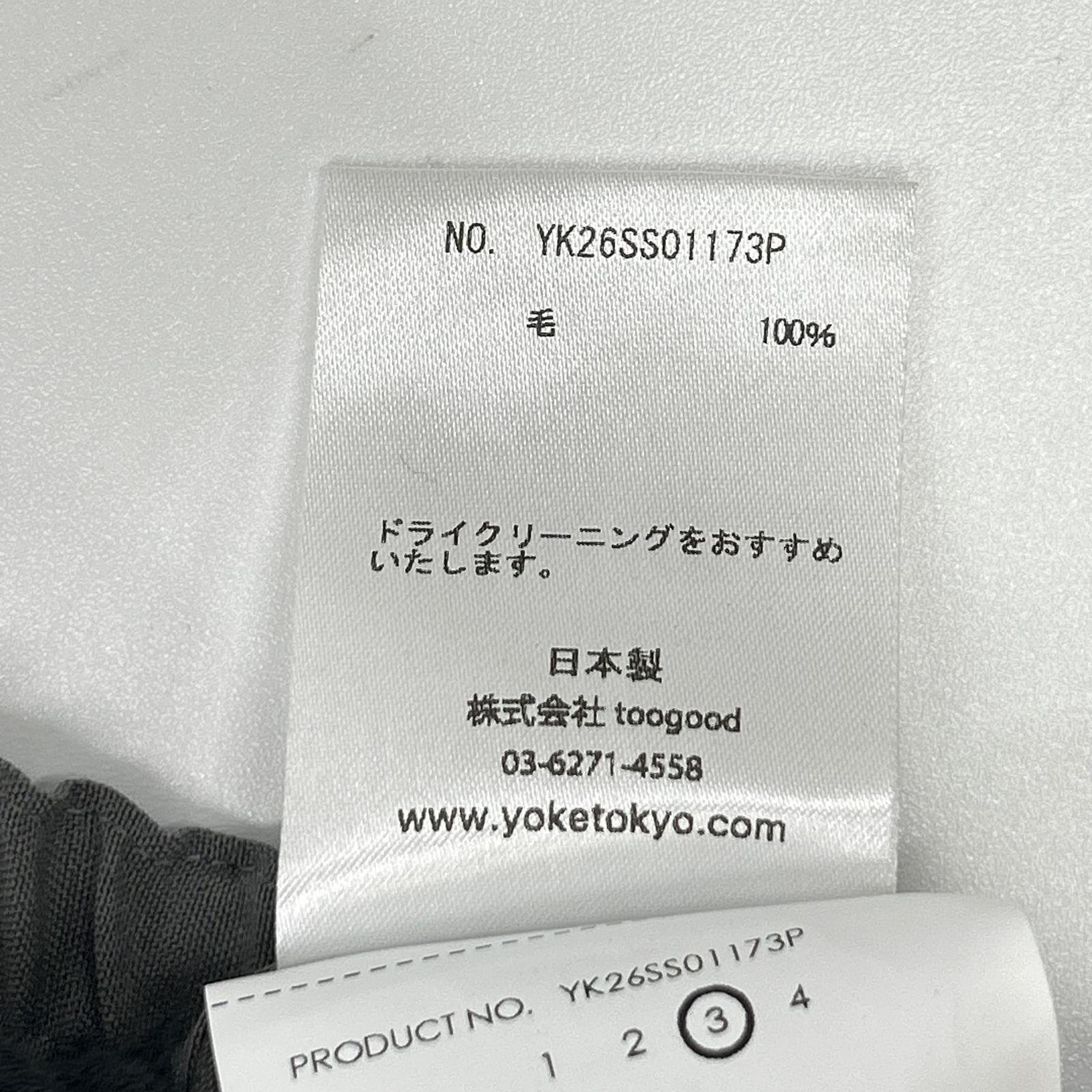 YOAK ヨーク YK26SS01173P グレー Wool Washer Tropical 2pleated Easy Trousers ボトムス