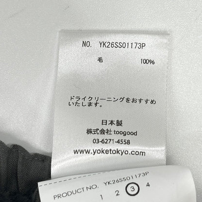 YOAK ヨーク YK26SS01173P グレー Wool Washer Tropical 2pleated Easy Trousers ボトムス