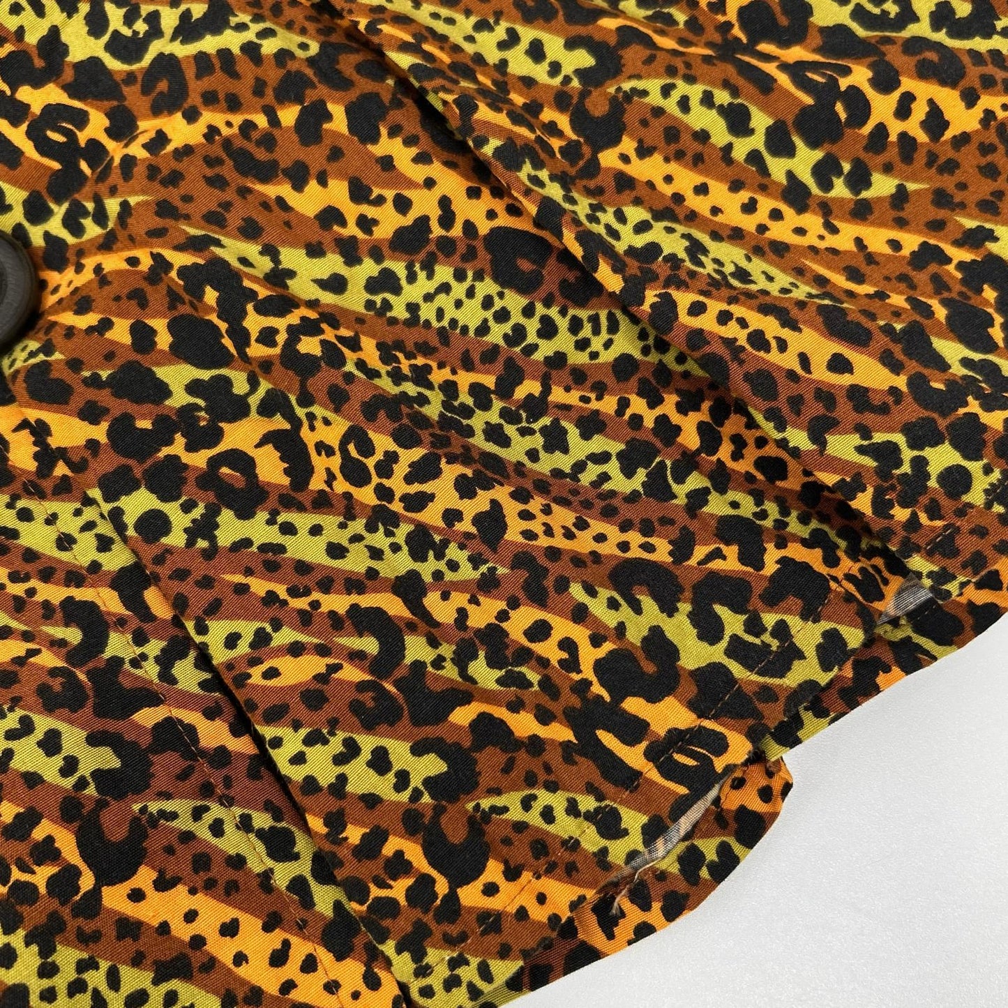 YvesSaintLaurent イヴサンローラン HZ171-616 ブラウン レオパード BIG釦 ヴィンテージ Vネック シャツ ジャケット ジャケット