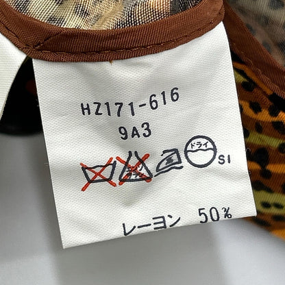 YvesSaintLaurent イヴサンローラン HZ171-616 ブラウン レオパード BIG釦 ヴィンテージ Vネック シャツ ジャケット ジャケット