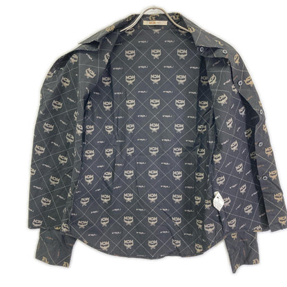 MCM MCM 1-7757 Black monogram Visetos-pattern cotton dress shirt top