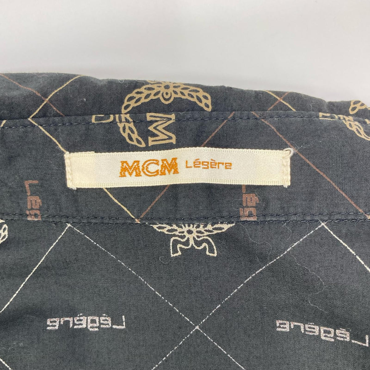 MCM MCM 1-7757 Black monogram Visetos-pattern cotton dress shirt top