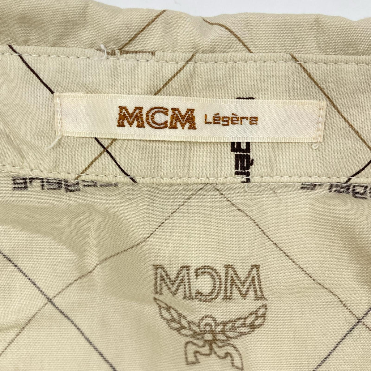 MCM エムシーエム 1-7757 アイボリー モノグラム ヴィセトス柄 コットン ドレスシャツ トップス