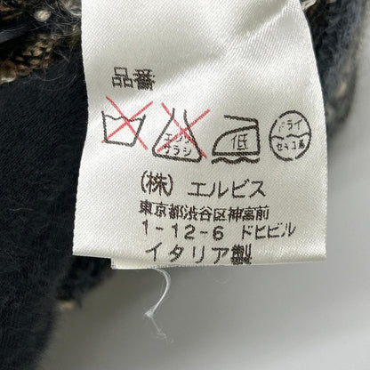 MISSONI ミッソーニ ネイビー×ブラウン系 シルク ウール混 3Dニットカーディガン トップス