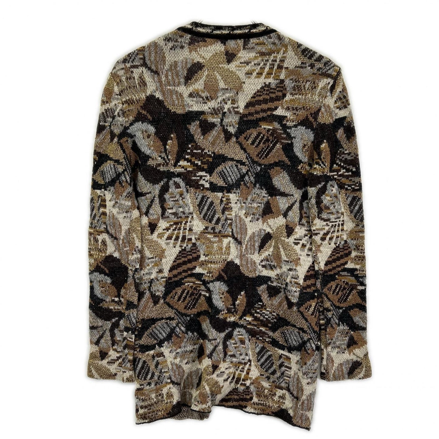 MISSONI ミッソーニ ブラウン 総柄 ウール混 Vネックニットカーディガン トップス