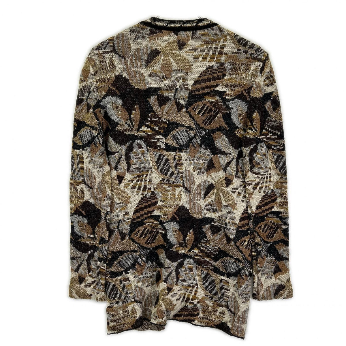 MISSONI ミッソーニ ブラウン 総柄 ウール混 Vネックニットカーディガン トップス