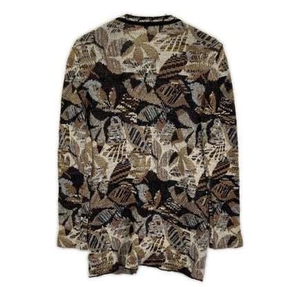 MISSONI ミッソーニ ブラウン 総柄 ウール混 Vネックニットカーディガン トップス