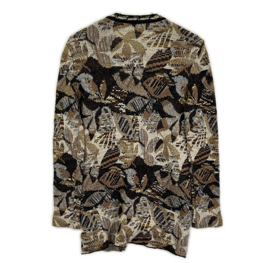 MISSONI ミッソーニ ブラウン 総柄 ウール混 Vネックニットカーディガン トップス