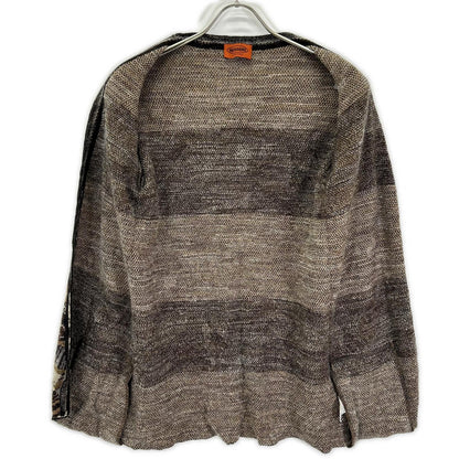 MISSONI ミッソーニ ブラウン 総柄 ウール混 Vネックニットカーディガン トップス