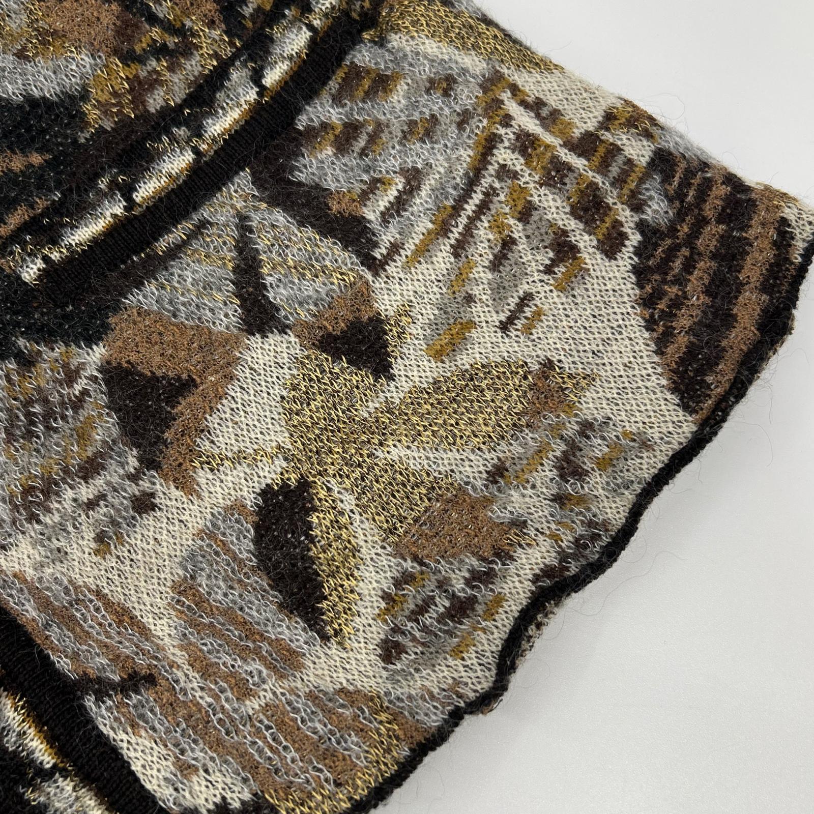 MISSONI ミッソーニ ブラウン 総柄 ウール混 Vネックニットカーディガン トップス
