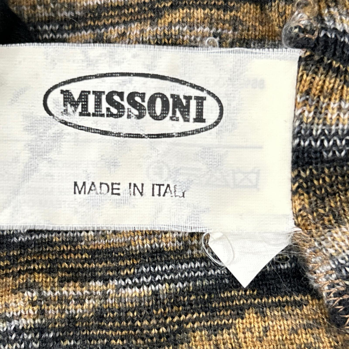 MISSONI ミッソーニ D-TK3192 イエロー×グレー系 ボーダー柄 ハイネック ウール混 ロングニットカーディガン トップス