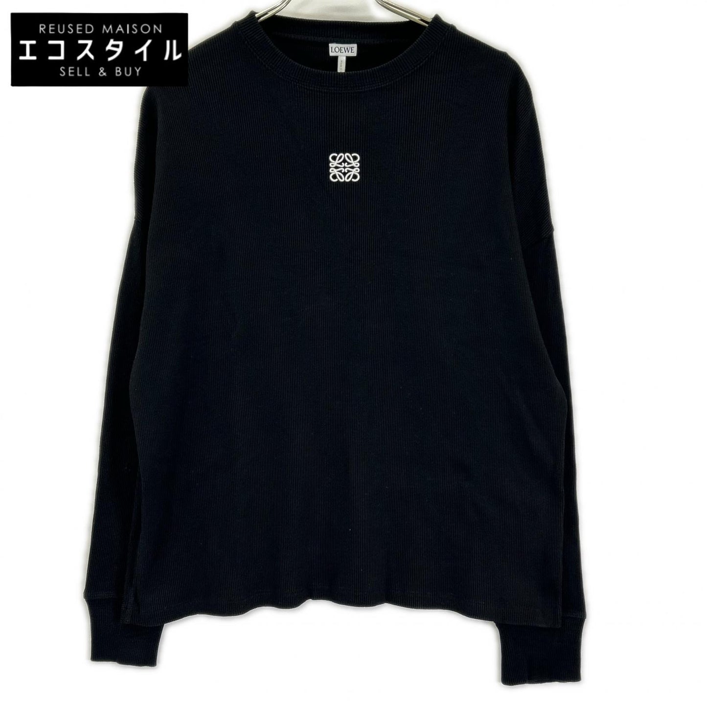 LOEWE ロエベ H526Y22XAY ブラック オーバーサイズフィット ロングスリーブ Tシャツ トップス