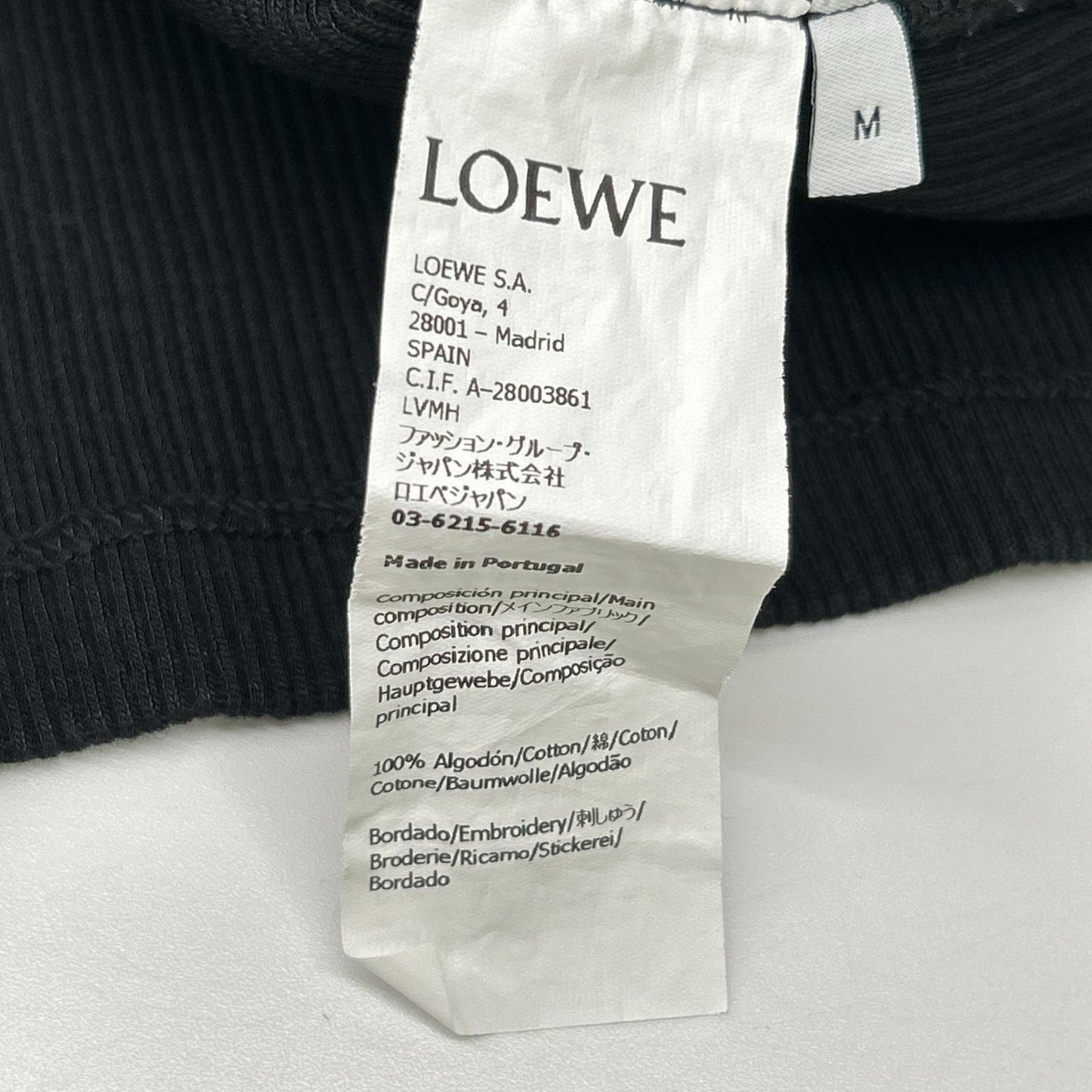 LOEWE ロエベ H526Y22XAY ブラック オーバーサイズフィット ロングスリーブ Tシャツ トップス