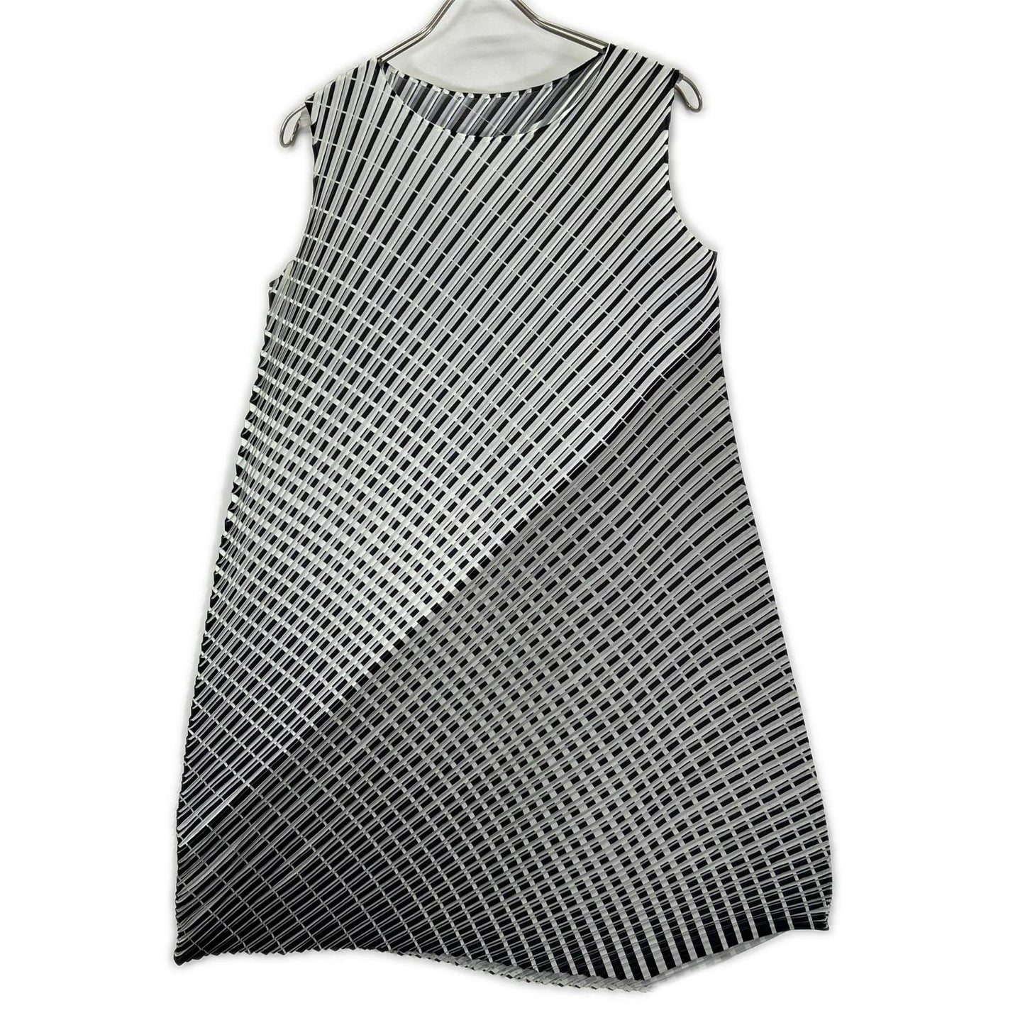 PLEATS PLEASE プリーツプリーズ グレー PP71-JH556 斜めプリーツ グラデーション ワンピース ワンピース