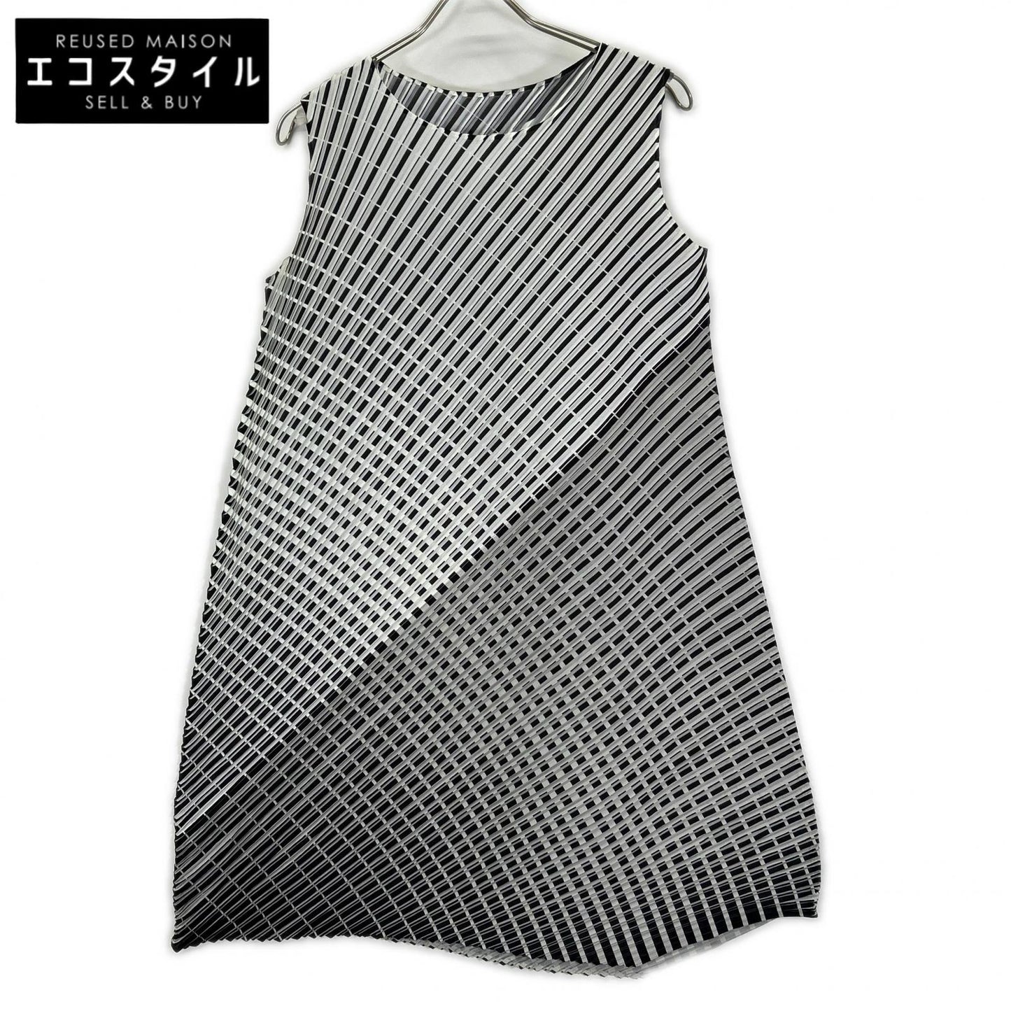 PLEATS PLEASE プリーツプリーズ グレー PP71-JH556 斜めプリーツ グラデーション ワンピース ワンピース
