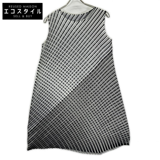 PLEATS PLEASE プリーツプリーズ グレー PP71-JH556 斜めプリーツ グラデーション ワンピース ワンピース