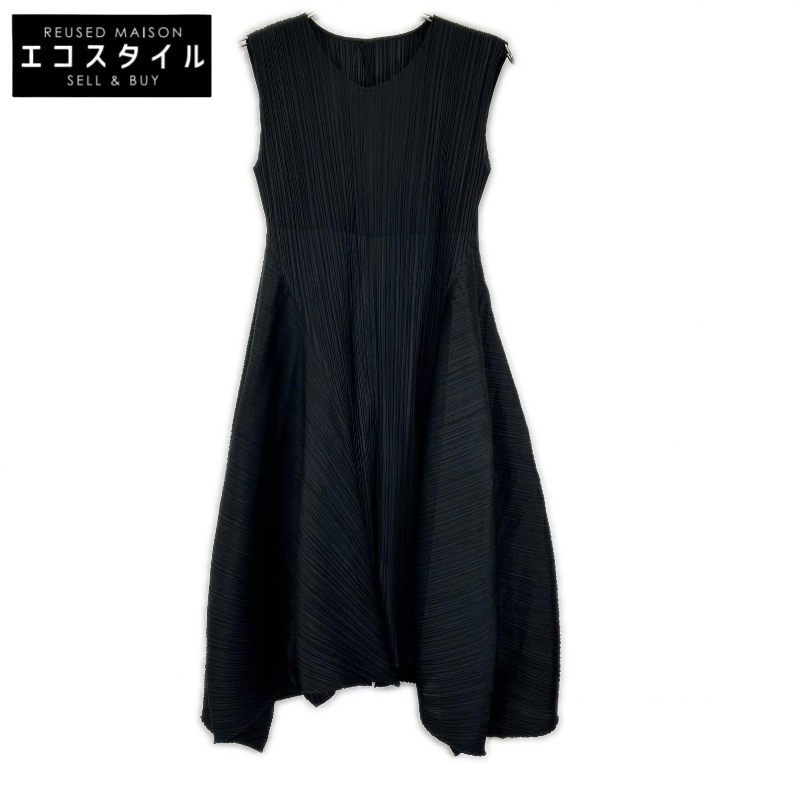 PLEATS PLEASE プリーツプリーズ ブラック PP73-JH613 ノースリーブ ワンピース ワンピース