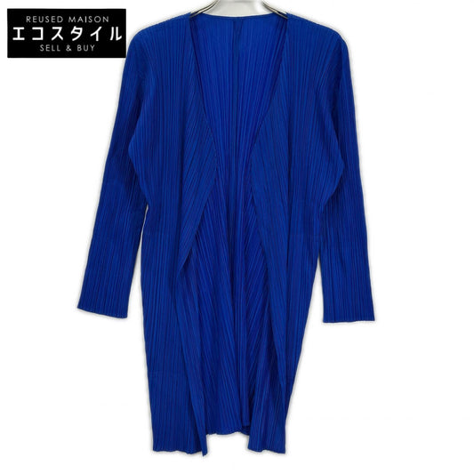 PLEATS PLEASE プリーツプリーズ ブルー PP55-JA906 ベーシックス ロング カーディガン トップス