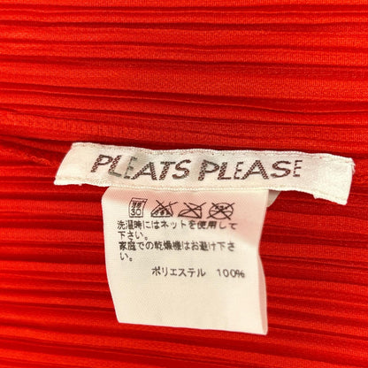 PLEATS PLEASE プリーツプリーズ レッド PP61-JO910 プリーツ カーディガン トップス