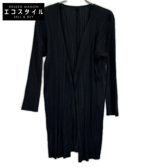 PLEATS PLEASE プリーツプリーズ ブラック PP55-JA108 ロングカーディガン トップス