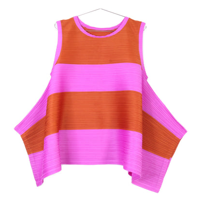 PLEATS PLEASE プリーツプリーズ 【美品】PP91-JK602 COLORFUL MERRY BOUNCE プリーツ ノースリーブ 変形カットソー トップス